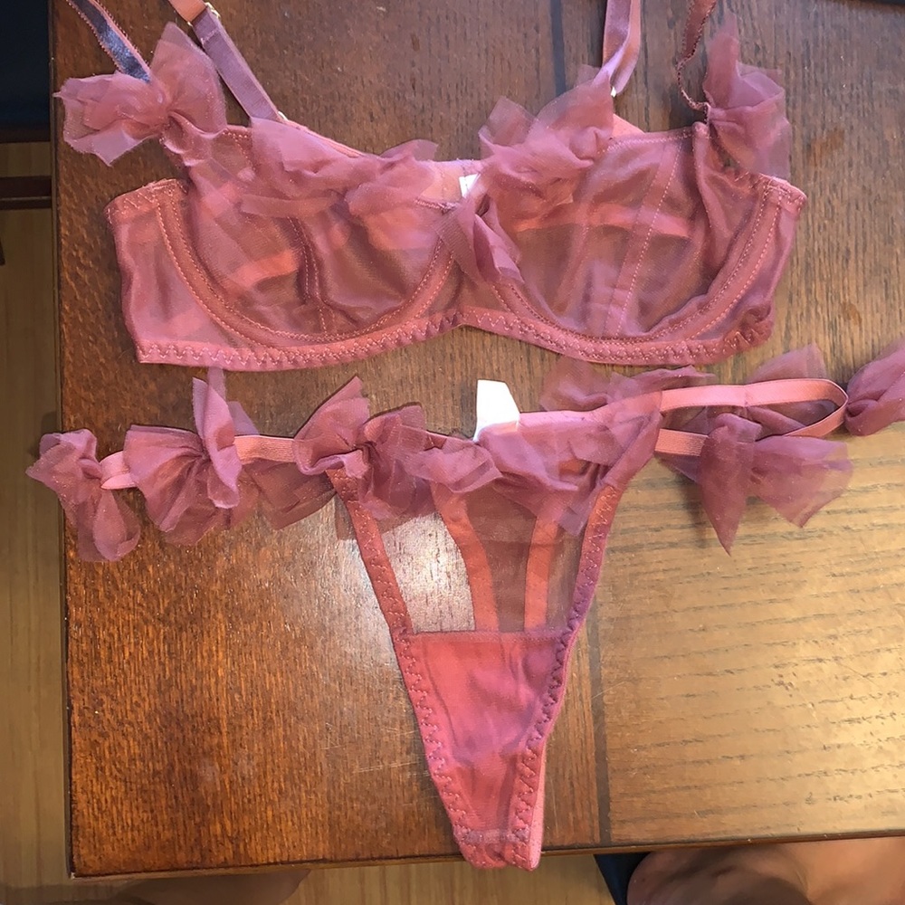 Brownish Maroon Elegant Lingerie Set - Picture 5 of 6